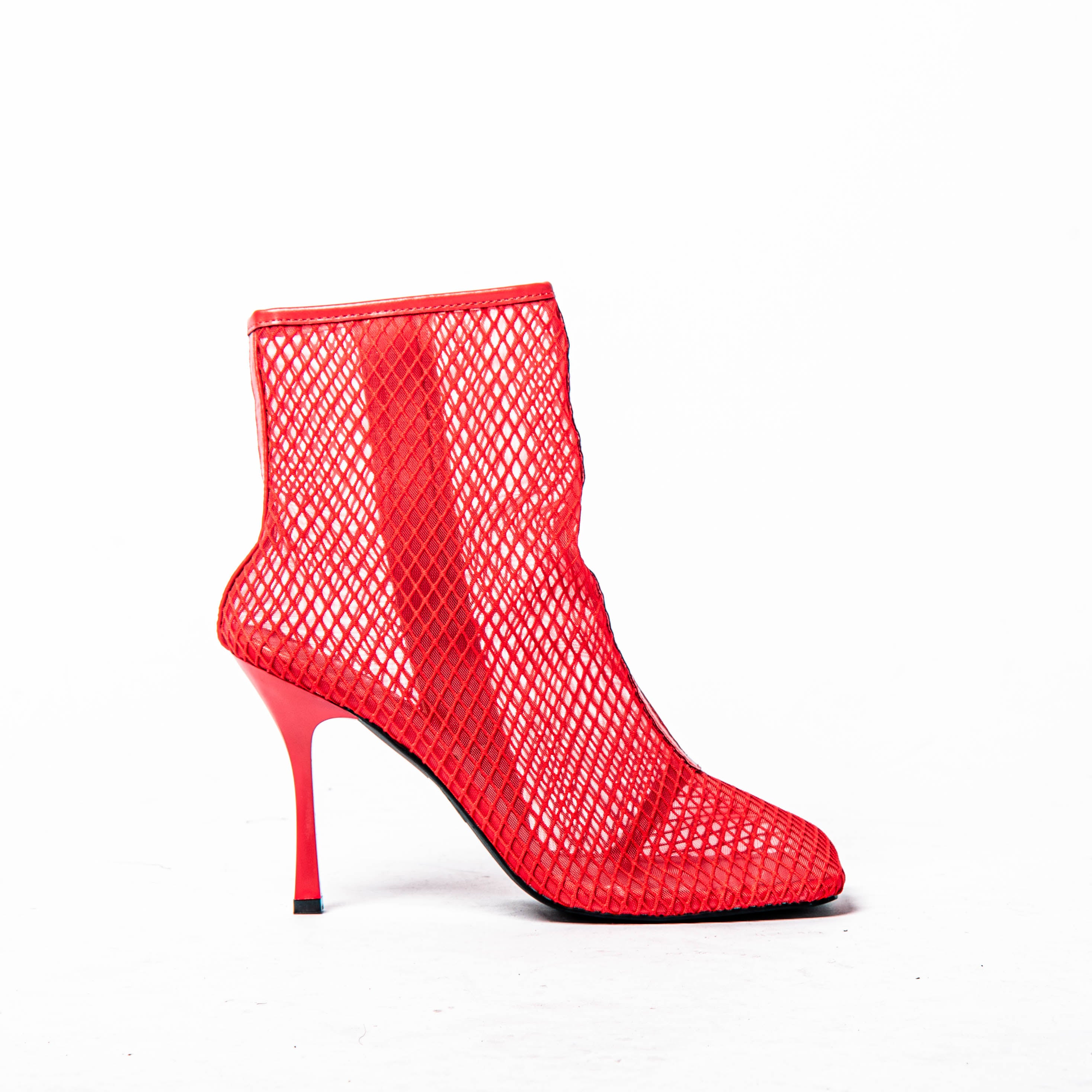 ARIELLE RED MESH BOOTIES Stylish Soulz